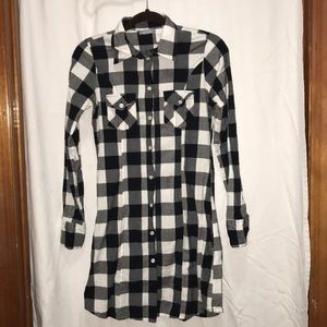 Black and white checkered dress